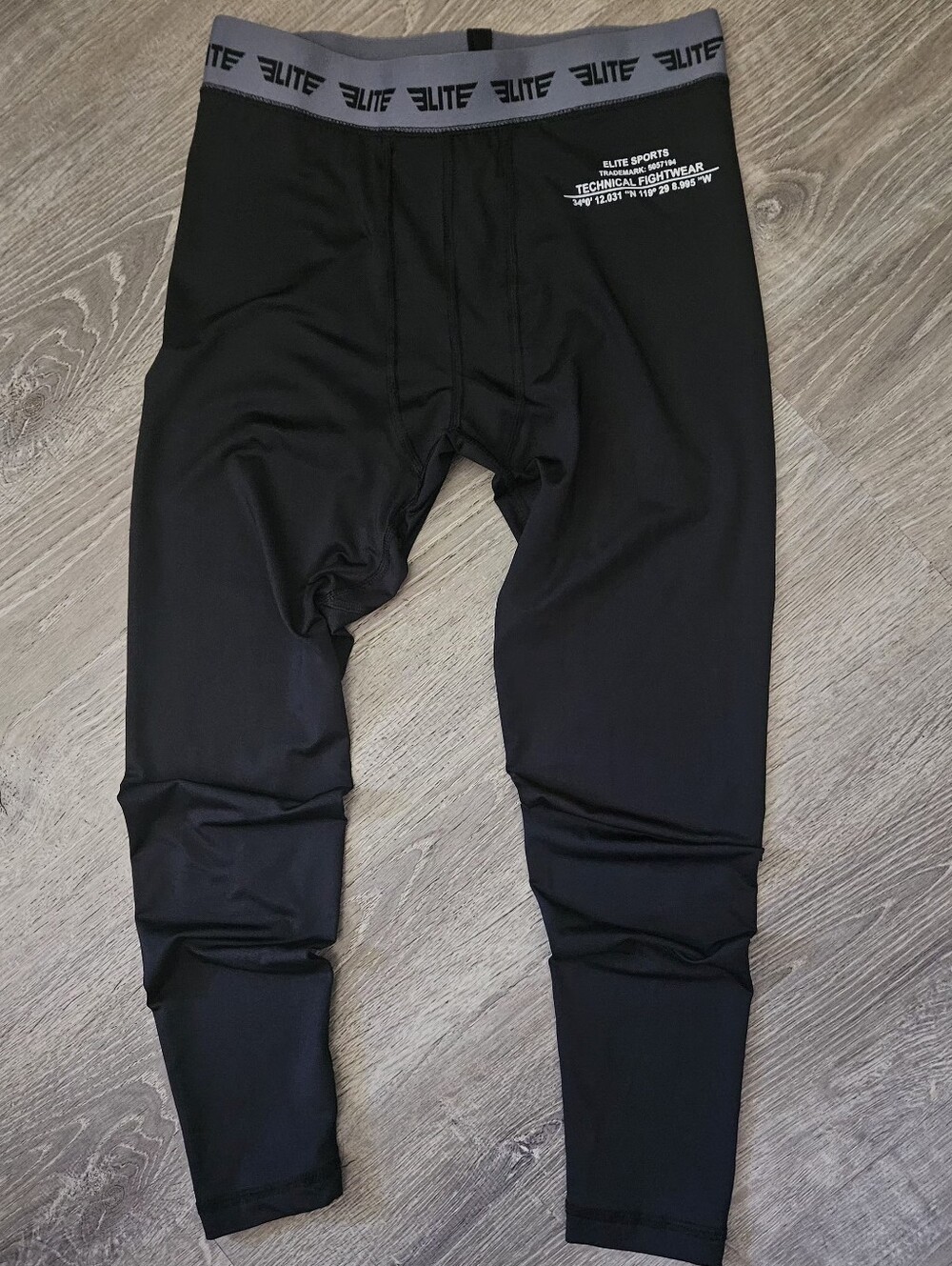 Elite Sports Technical Fightwear Compression Pants Leggings • Size M Black